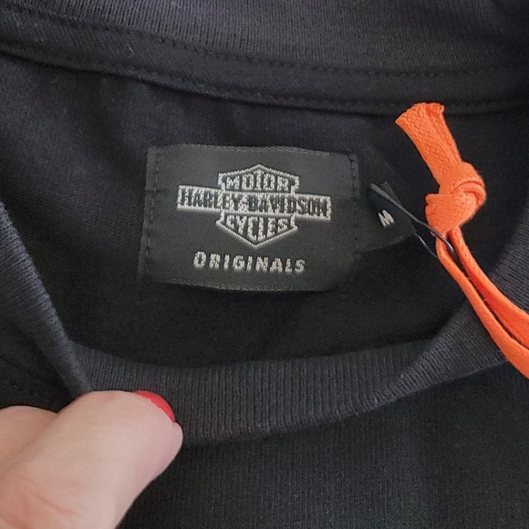 🆕️ Harley Davidson H-D Two Toned Ringer Long Sleeve Tee in Jet Black - Picture 7 of 13